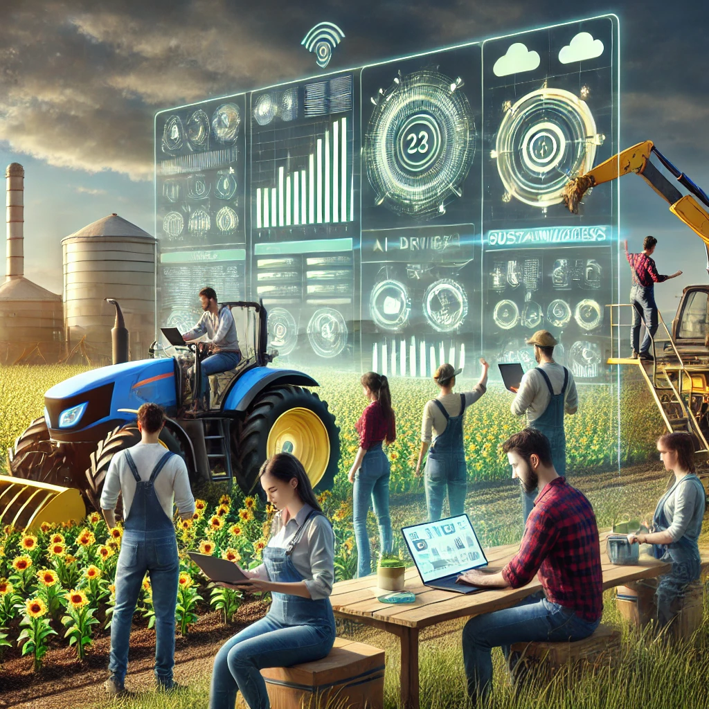 a group of people in a field
